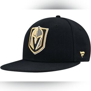 Men's Fanatics Black Vegas Golden Knights Core Fitted Hat Size 7 1/4 (NWT)